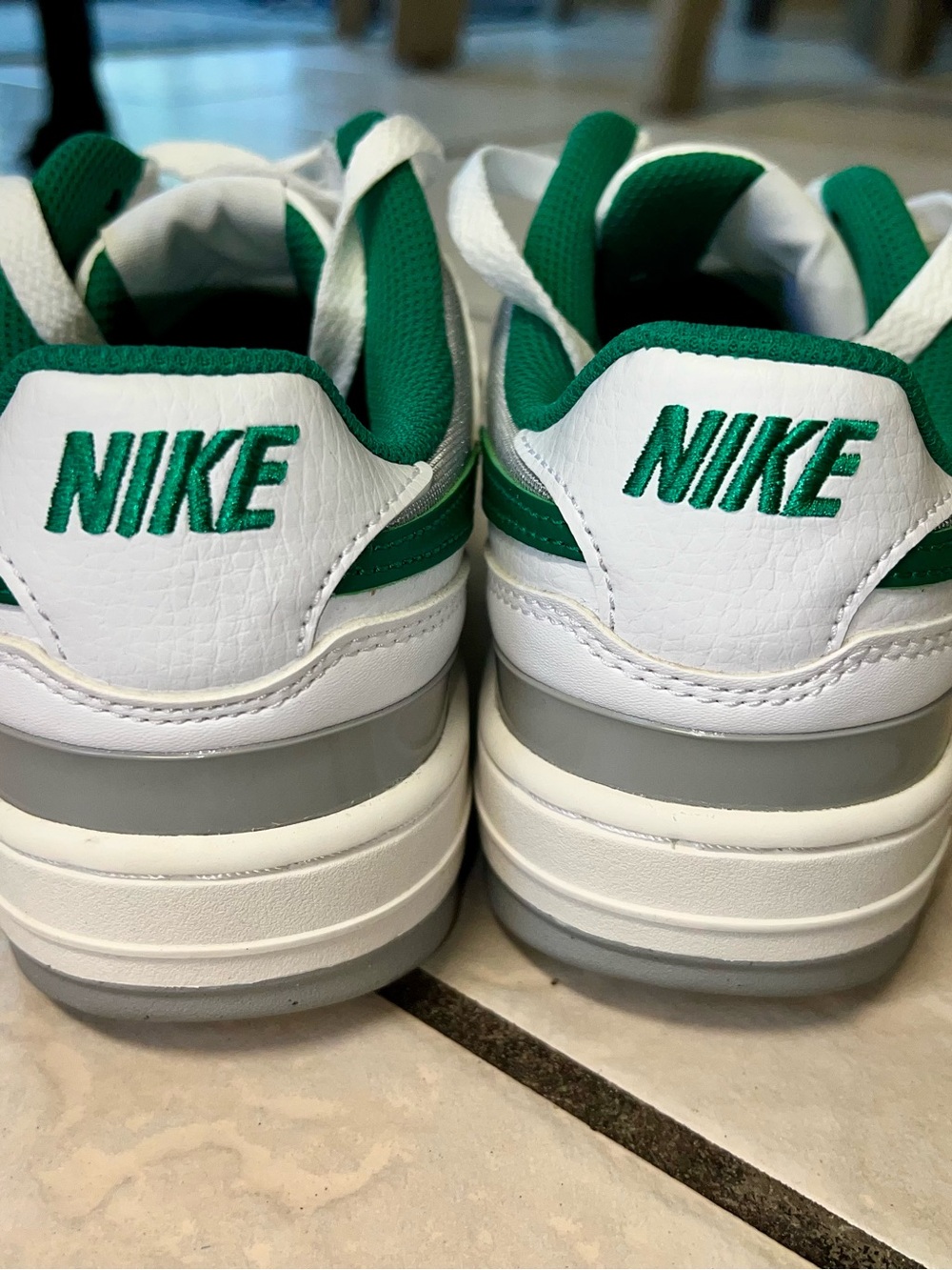 Nike White & Green Low-Top Gamma force Sneakers - Picture 7 of 8